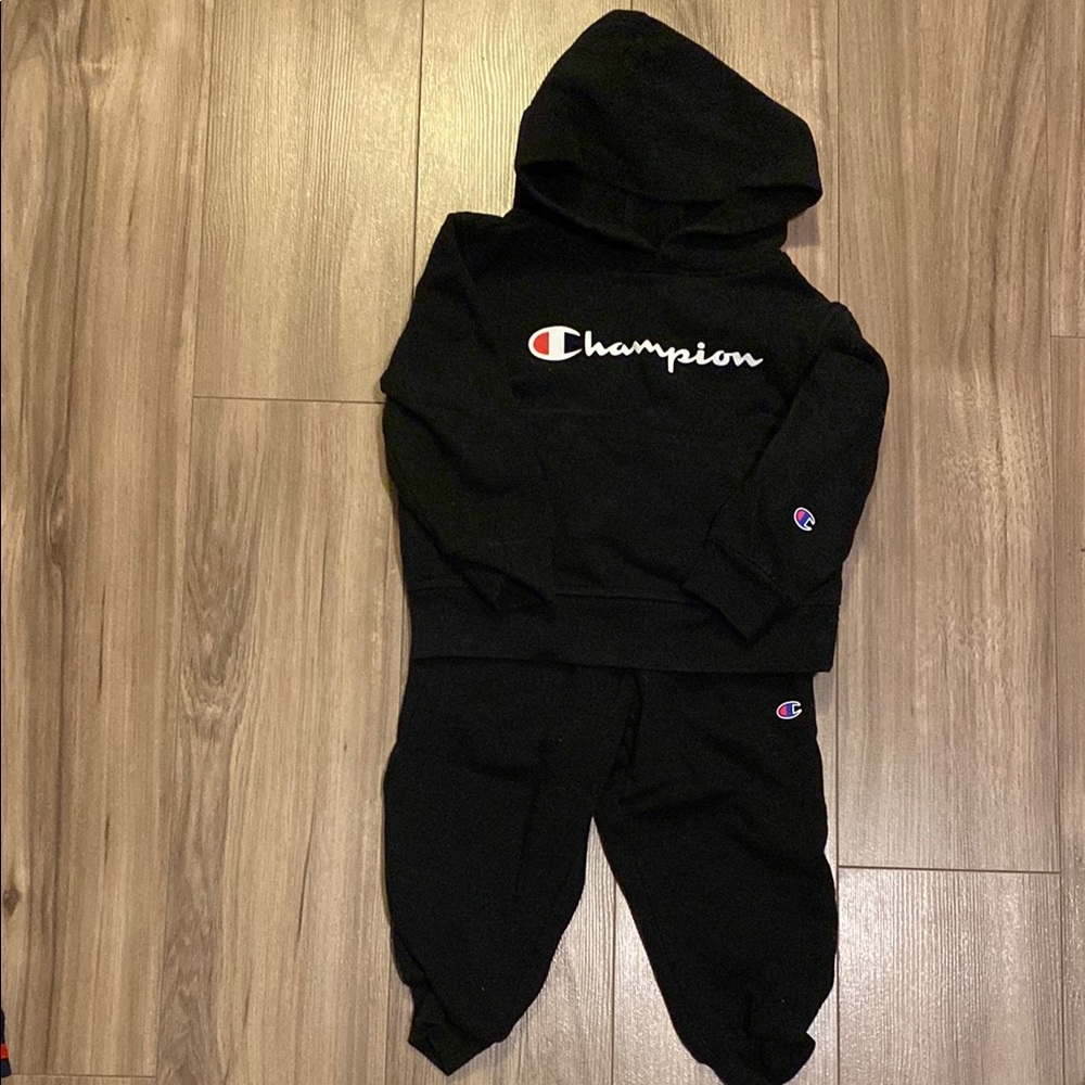 Champion Black Hoodie and Joggers Set
